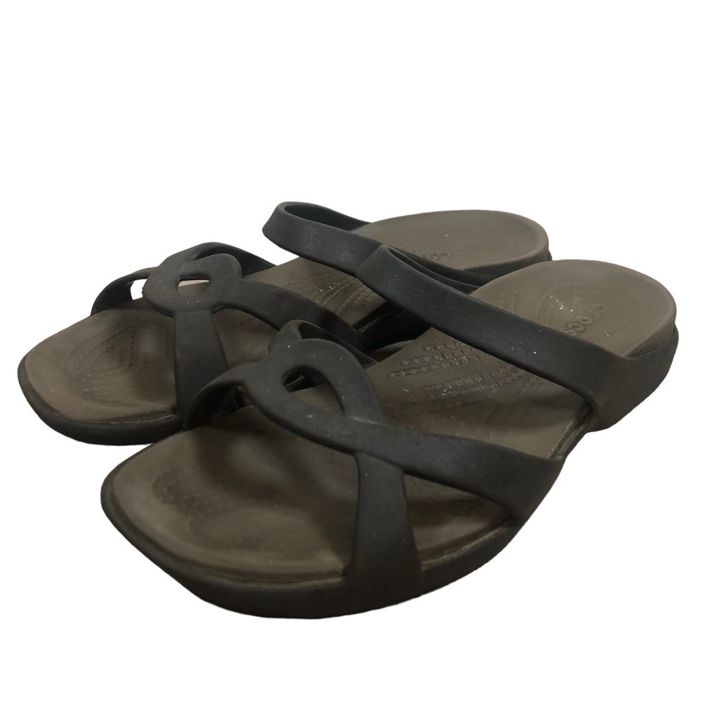 Crocs Slip On Sandals Black Dressy Comfort Slide